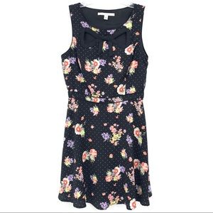 LC Lauren Conrad Cutout Bow Front Floral Dress